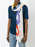 brushed hearts print scarf