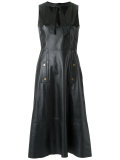 leather midi dress