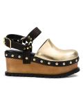 buckled platform clog sandals