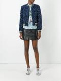 sequin embroidery cropped bomber jacket