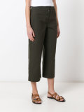 high-waisted cropped trousers