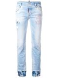 Flare embroidered jeans
