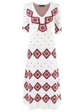 v neck jacquard dress
