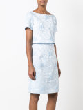 embroidered flowers layered dress