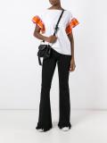 frayed flared trousers 