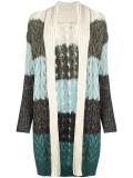striped cable knit cardigan