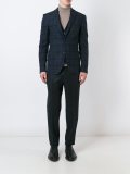 plaid single breasted blazer