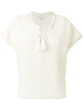 lace-up knit T-shirt 