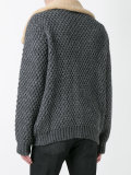 shearling collar knit jacket 