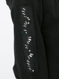 patches sleeves zipped hoodie