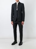 layered effect mixed media blazer