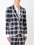 plaid single breasted coat