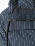 pinstripe hooded down jacket