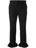 frill trim cropped trousers