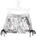 metallic drawstring shorts