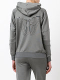 sequined detail zipped hoodie