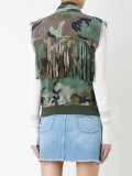 fringed pockets military waistcoat 