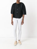 pleated button top