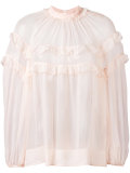 ruffled sheer blouse