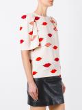 lips print blouse