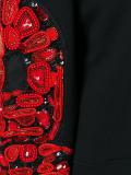patched sleeves hoodie