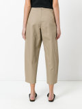 pleated cropped trousers