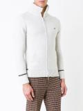 ribbed detailing zipped cardigan