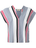 striped V-neck blouse 