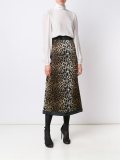 leopard print A-line skirt
