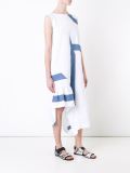 contrast stripe asymmetric dress