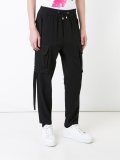 elasticated waistband drop-crotch trousers