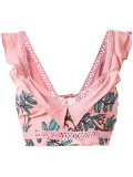 floral embroidered cropped top