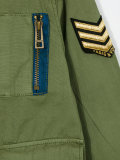 military patch hooded jacket