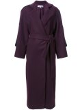 panelled shoulders belted coat