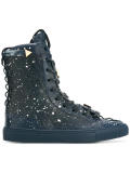 lace-up hi-top sneakers 