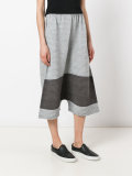 ribbed drop-crotch cropped trousers