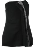 frayed edge strapless top