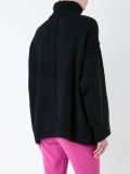 raw edge turtleneck pullover