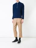 waffle knit henley top