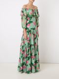 off-shoulder flared long dress