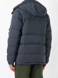 pinstripe hooded down jacket