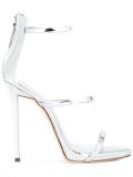 metallic sandals