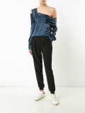 draped one shoulder top