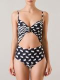 cut out detail printed swimsuit