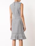 checked peplum hem dress