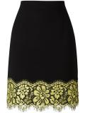 lace detail straight skirt