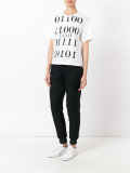 printed lace detail T-shirt