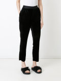 velvet cropped trousers