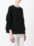 ruched sleeve open jacket 