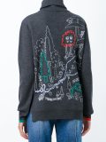'landscape' embroidery pullover